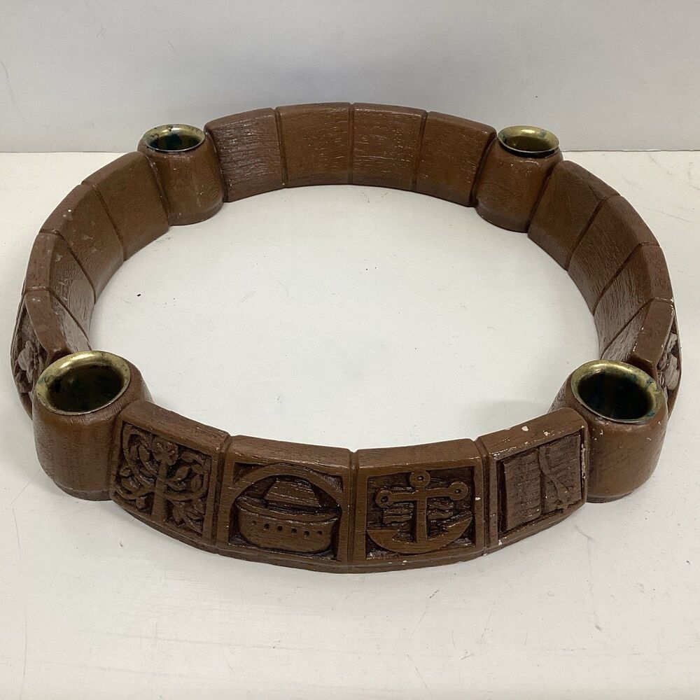 MCM  vintage 1970 abbey press candle holder 11.5” diameter